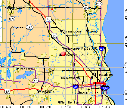 Menomonee Falls, WI map