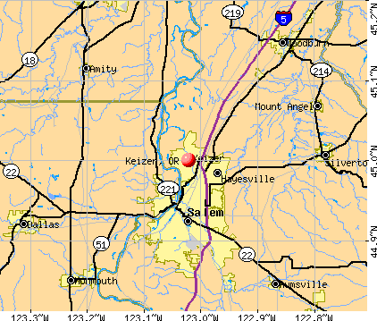 Keizer, OR map