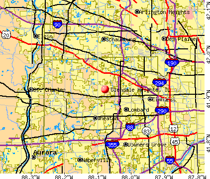 Glendale Heights, IL map