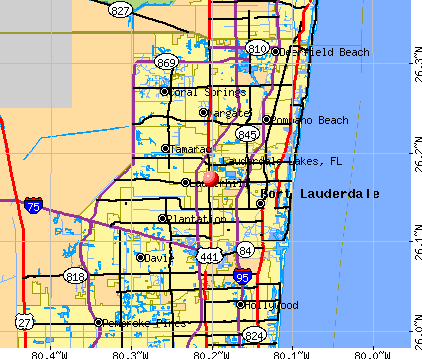 Lauderdale Lakes, FL map