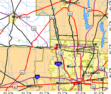 Dublin, OH map