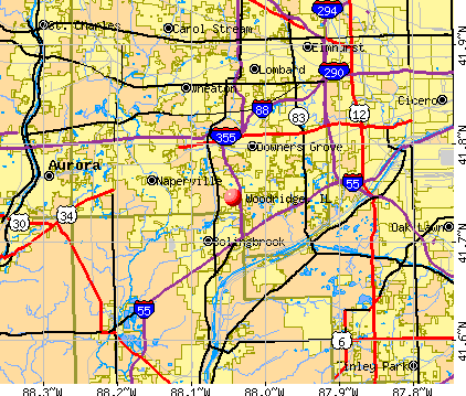 Woodridge, IL map