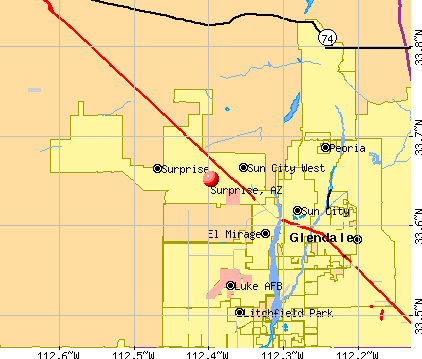 Surprise, AZ map