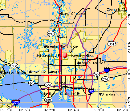 University, FL map