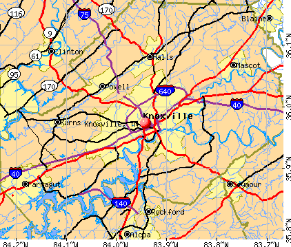 Knoxville, TN map