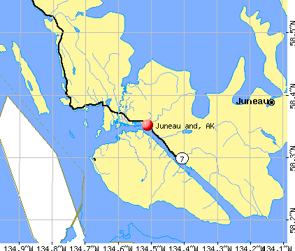 Juneau and, AK map