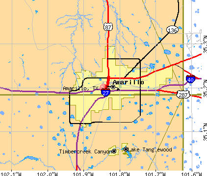 Amarillo, TX map