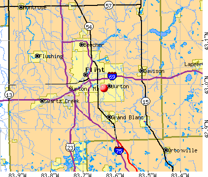 Burton, MI map
