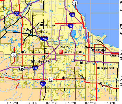 Harvey, IL map