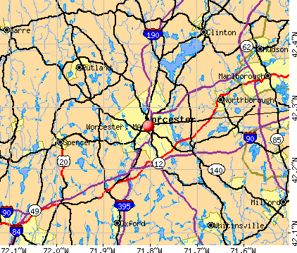 Worcester, MA map