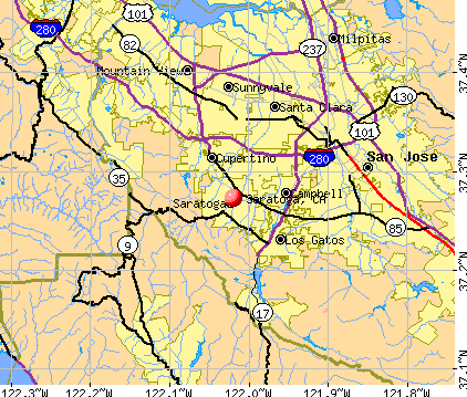 Saratoga, CA map