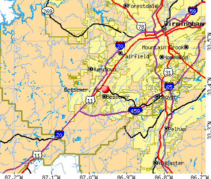 Bessemer, AL map
