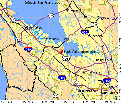 East Palo Alto, CA map