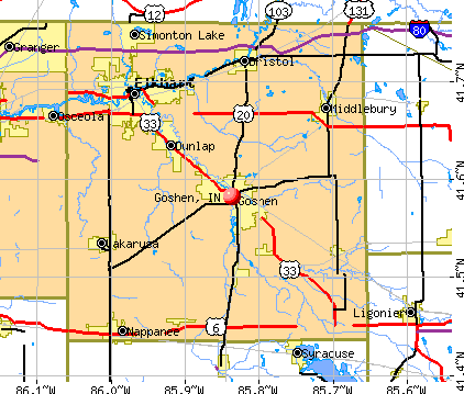 Goshen, IN map