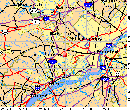 Drexel Hill, PA map