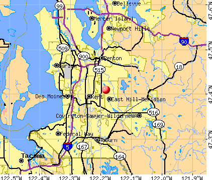 East Hill-Meridian, WA map