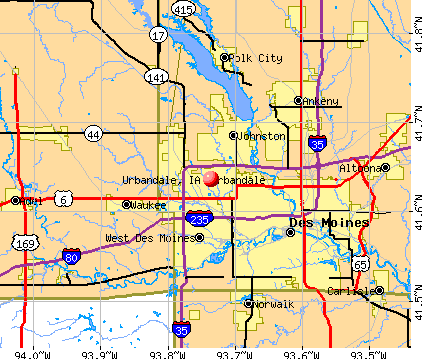 Urbandale, IA map