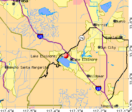 Lake Elsinore, CA map