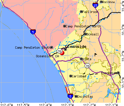 Oceanside, CA map