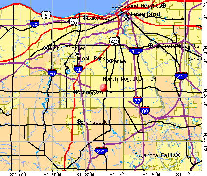 North Royalton, OH map