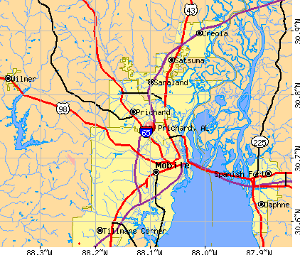 Prichard, AL map