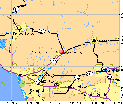 where is santa paula california map Santa Paula California Ca 93060 Profile Population Maps Real where is santa paula california map