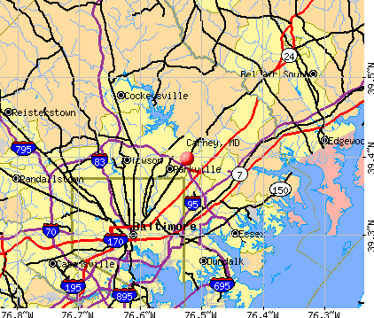 Carney, MD map