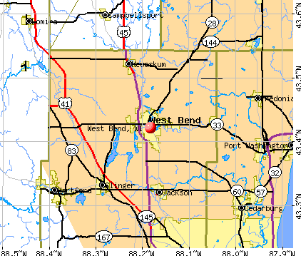 West Bend, WI map