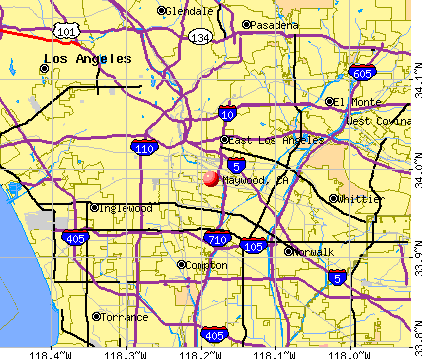 Maywood, CA map