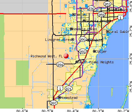 Richmond West, FL map