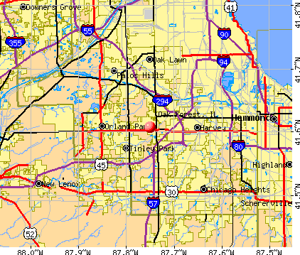 Oak Forest, IL map