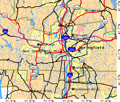 West Springfield, MA map