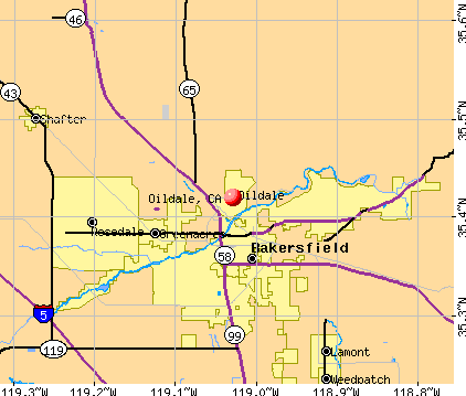 Oildale, CA map