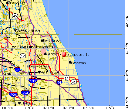 Wilmette, IL map