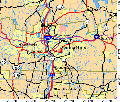 Springfield, MA map