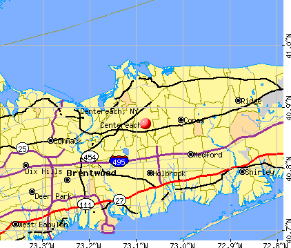 Centereach, NY map
