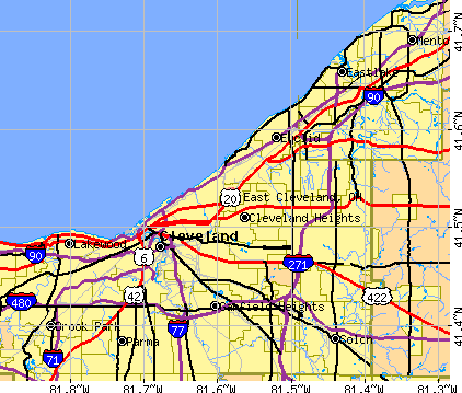 East Cleveland, OH map