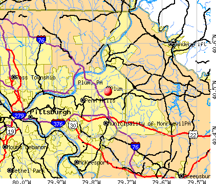Plum, PA map