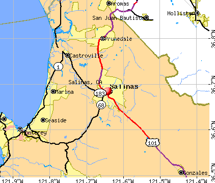 Salinas, CA map