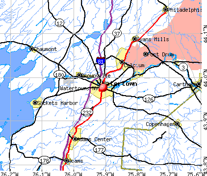 Watertown, NY map. General Map; Google Map; MSN Map