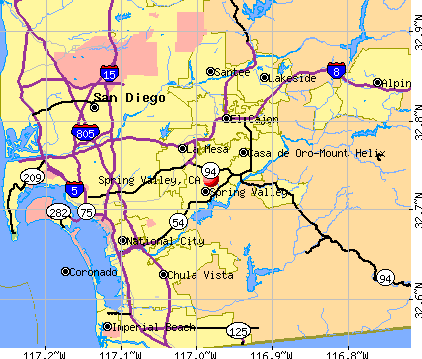 Spring Valley, CA map