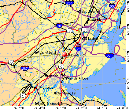 Rahway, NJ map