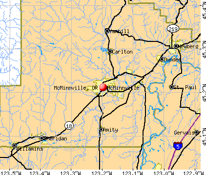 McMinnville, OR map