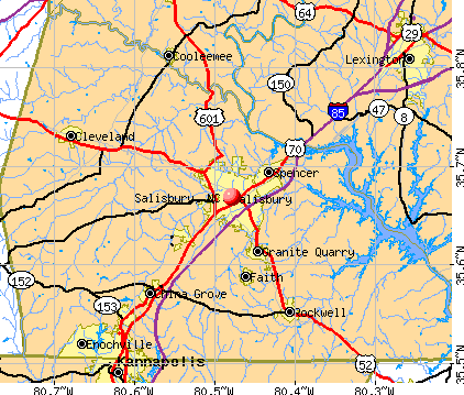 Salisbury, NC map