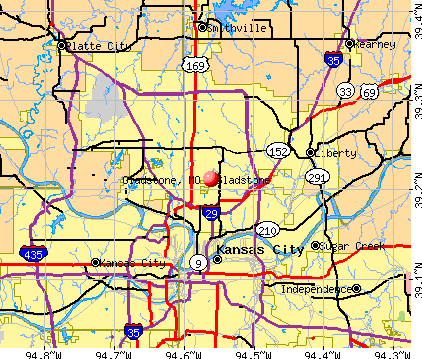 Gladstone, MO map