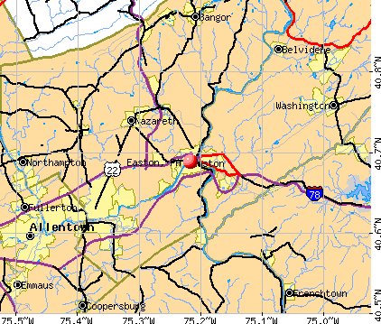 Palmer Park Mall Topo Map PA, Northampton County (Nazareth Area)