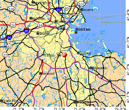 Milton, MA map