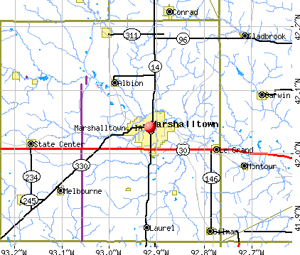 Marshalltown, IA map