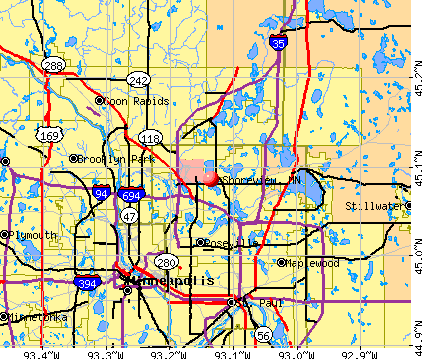 Shoreview, MN map
