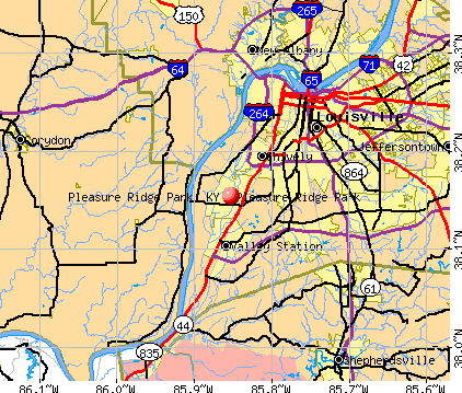 Pleasure Ridge Park, KY map